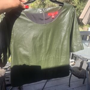Green Faux Leather Top